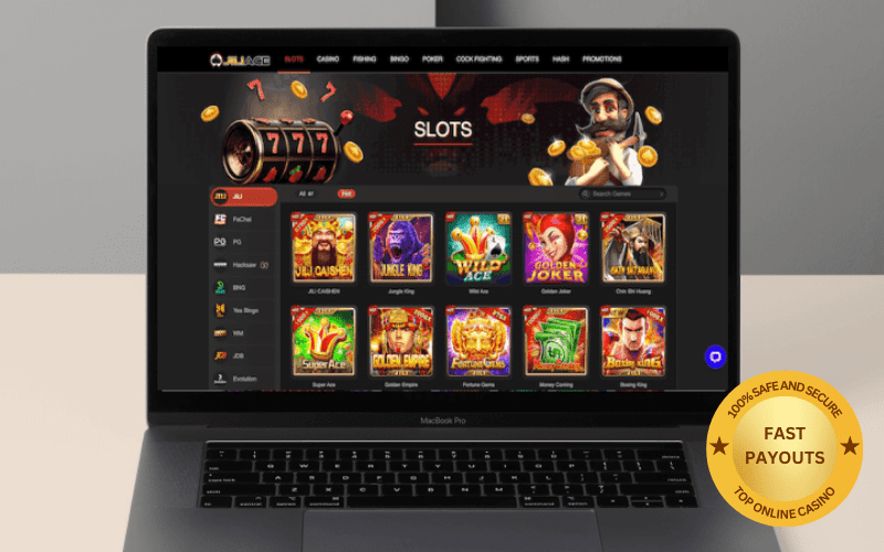 Jiliace Casino on a laptop screen