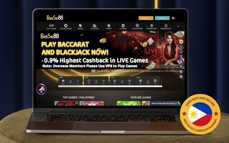 Betso88 Casino on a laptop screen